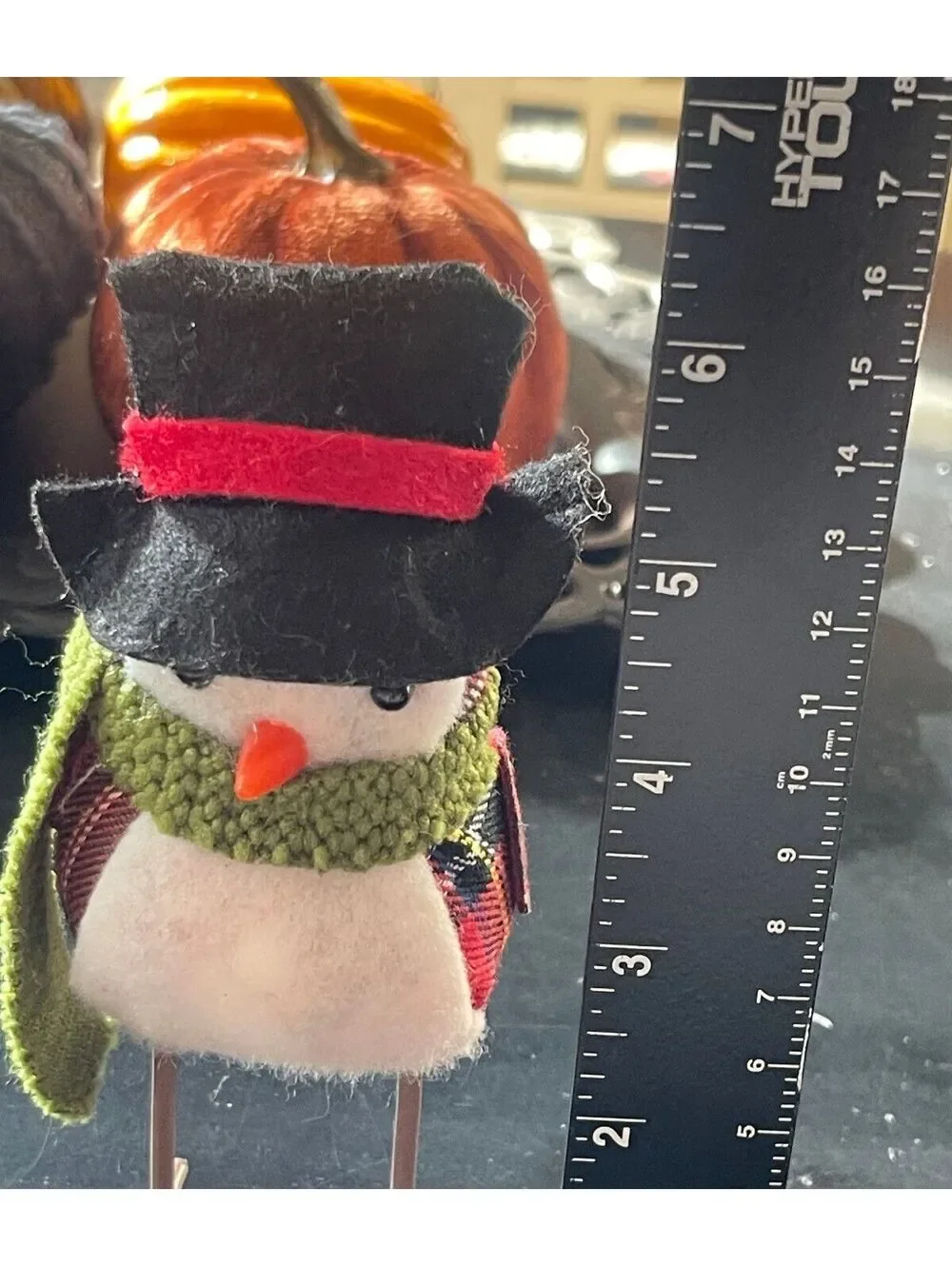 Festive Fall/Winter Bird Figurine with Plaid Cape and Scarf